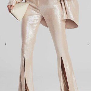 Retrofete Shimmering Cream Flare Pants
